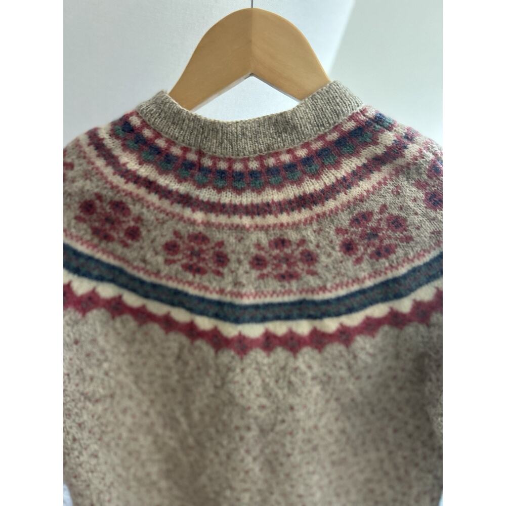 Vintage Eddie Bauer Sweater L Nordic Fair Isle Granny Button Womans - Picture 4 of 10